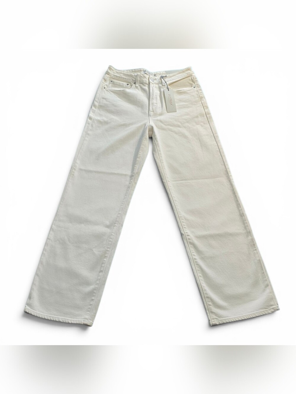NWT JustUSA White Relaxed Straight Jeans Size 10